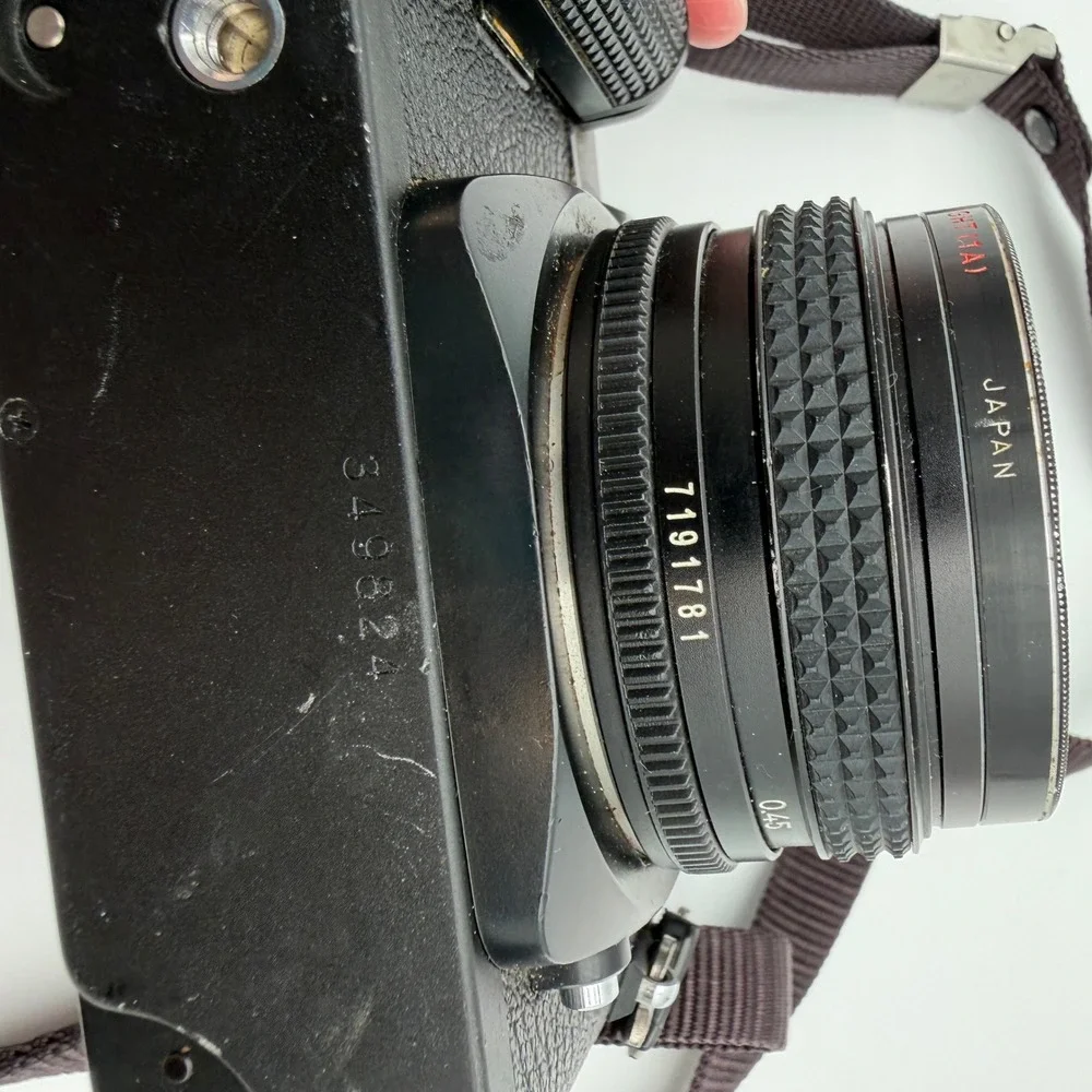 Konica FS-1 35mm SLR Film Camera with Hexanon AR 40mm f1.8 Lens & Hoya Filter